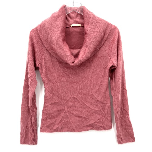 Y2K Forever 21 Cowl Neck Sweater Size L Pink Fuzzy Soft Girl Girly Vintage - Picture 1 of 9